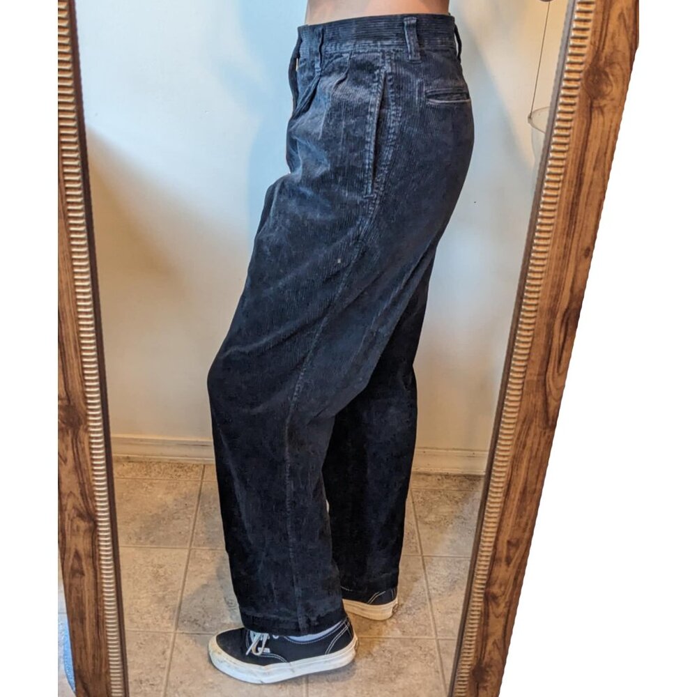 Black Baggy Cord Pants